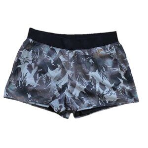 Theory Women's Patterned Work Out Shorts Size L Grey Multi A001219